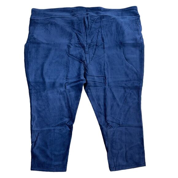 Denim&Co Pull On Pants Plus Size 5XP Corduroy Velour Ribbed Navy NEW - Picture 2 of 7